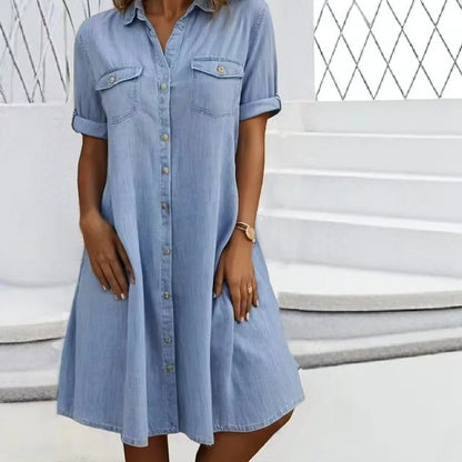 Van Delft Mode® | Elegante denim jurk