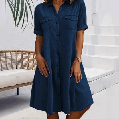 Van Delft Mode® | Elegante denim jurk