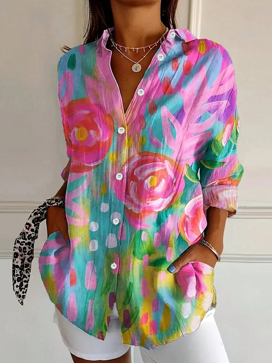 Van Delft Mode® | Kleurrijke blouse met speelse print