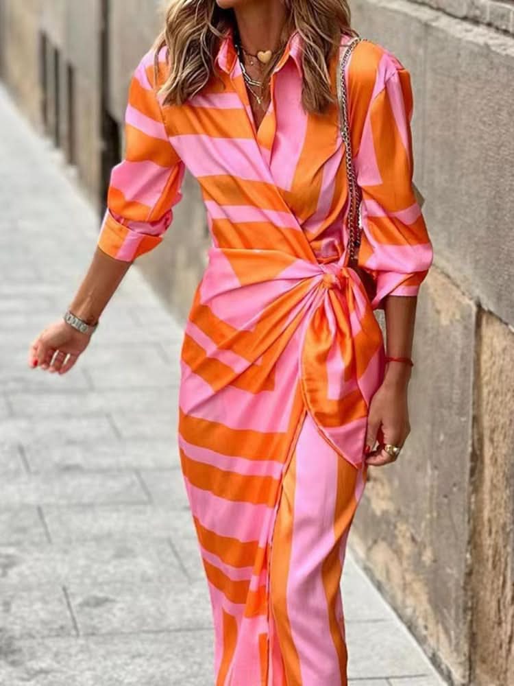 Van Delft Mode® | Jurk met Wikkelprint