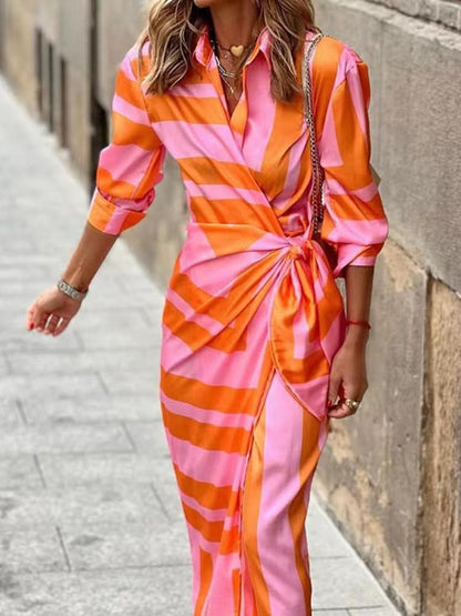Van Delft Mode® | Jurk met Wikkelprint