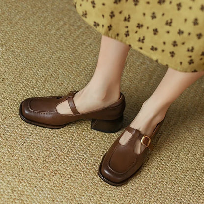 Van Delft Mode®| Elegante T-Strap Schoenen