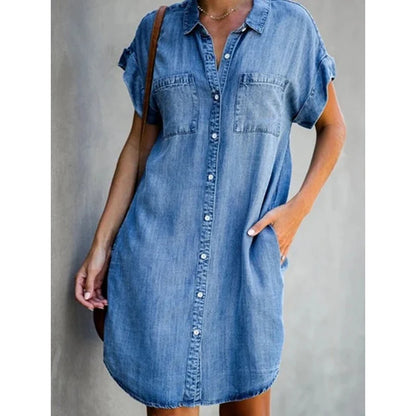 Van Delft Mode® | Comfortabele tijdloze denim jurk
