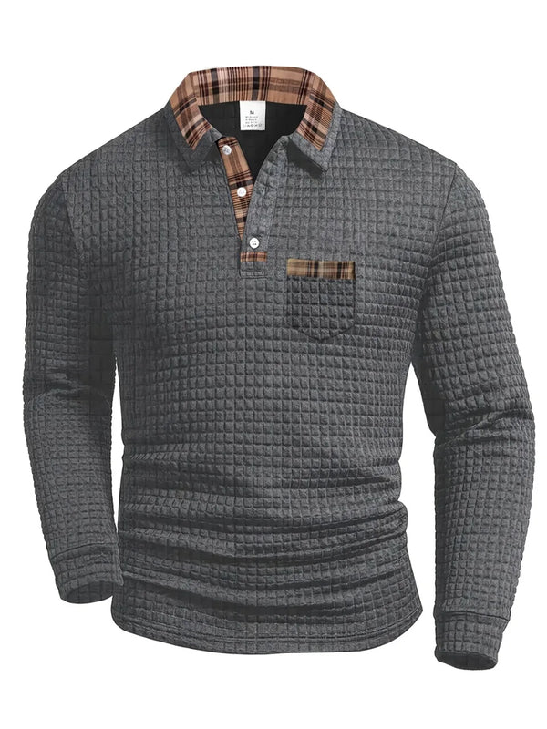Van Delft Mode® | Comfortabele heren polo met lange mouw