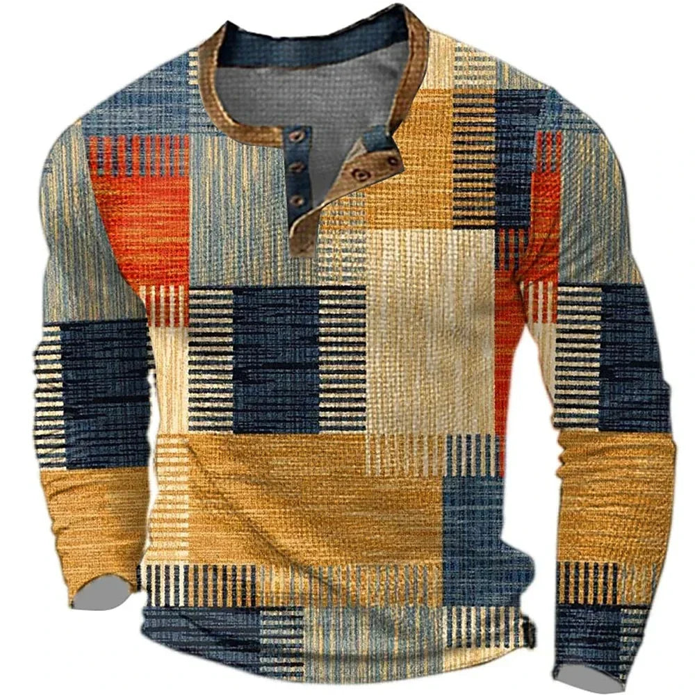 Van Delft Mode®  | KLEURRIJK HEREN SHIRT MET LANGE MOUW