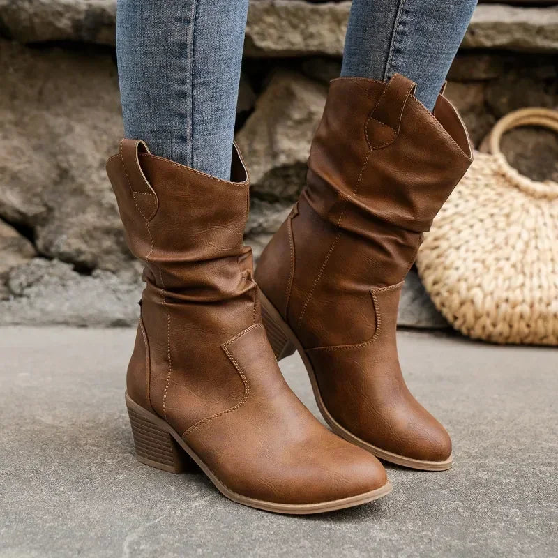Van Delft Mode® | Klassieke Mid-Calf Western Boots