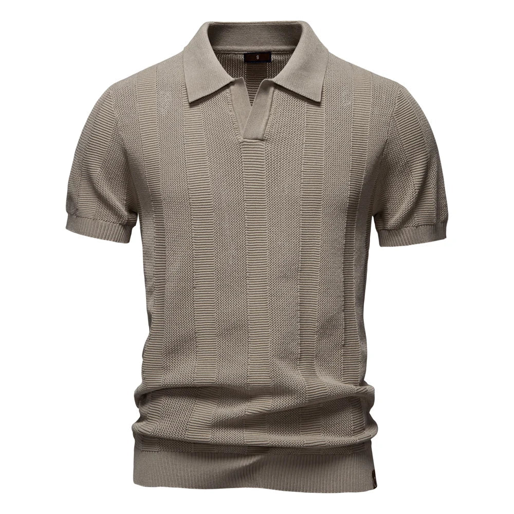 Van Delft Mode® | Katoenen Gestreepte Polo