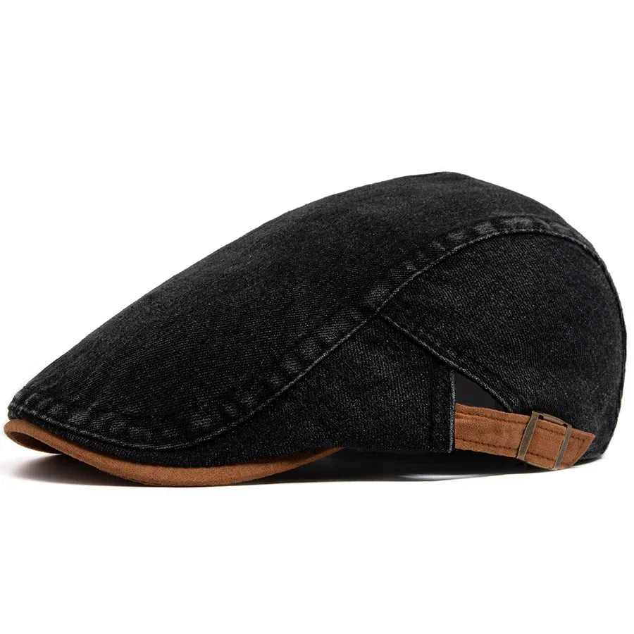 Van Delft Mode® Premium Denim Flat Cap – Tijdloze Stijl & Dagelijks Comfort (1+1 Speciale Actie)