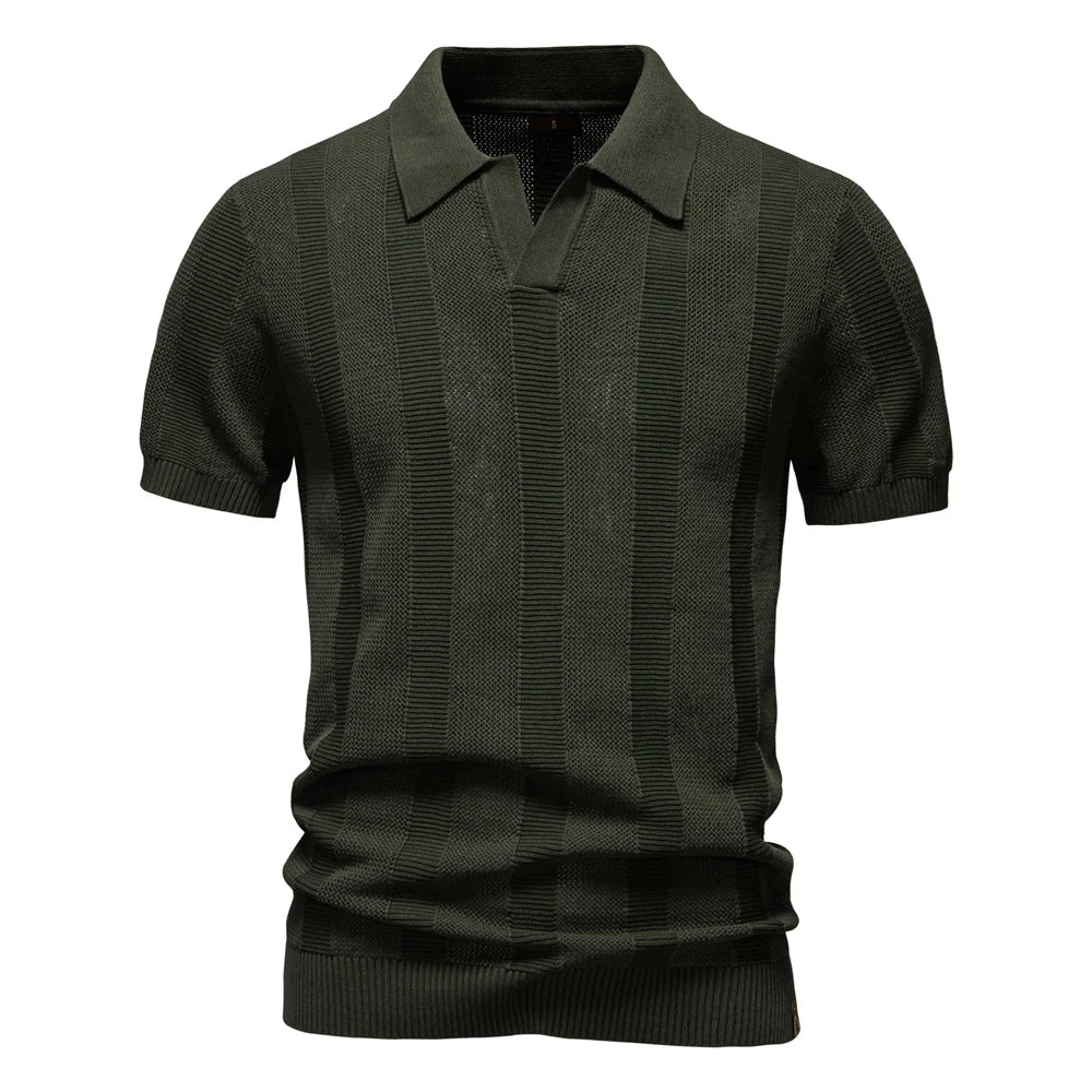 Van Delft Mode® | Katoenen Gestreepte Polo