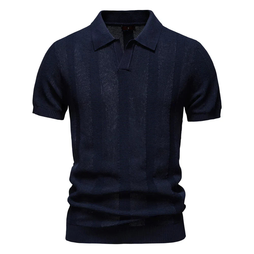 Van Delft Mode® | Katoenen Gestreepte Polo