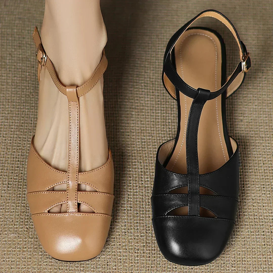 Van Delft Mode®| Vlechtleren Ballerina's