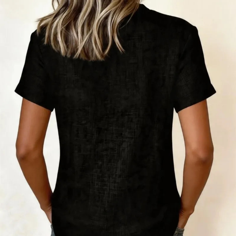Van Delft Mode® | Zomerse katoenen blouse met knoopsluiting (TIJDELIJK 1+1 GRATIS!)