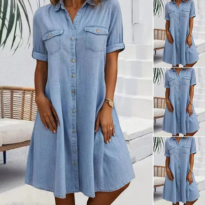 Van Delft Mode® | Elegante denim jurk
