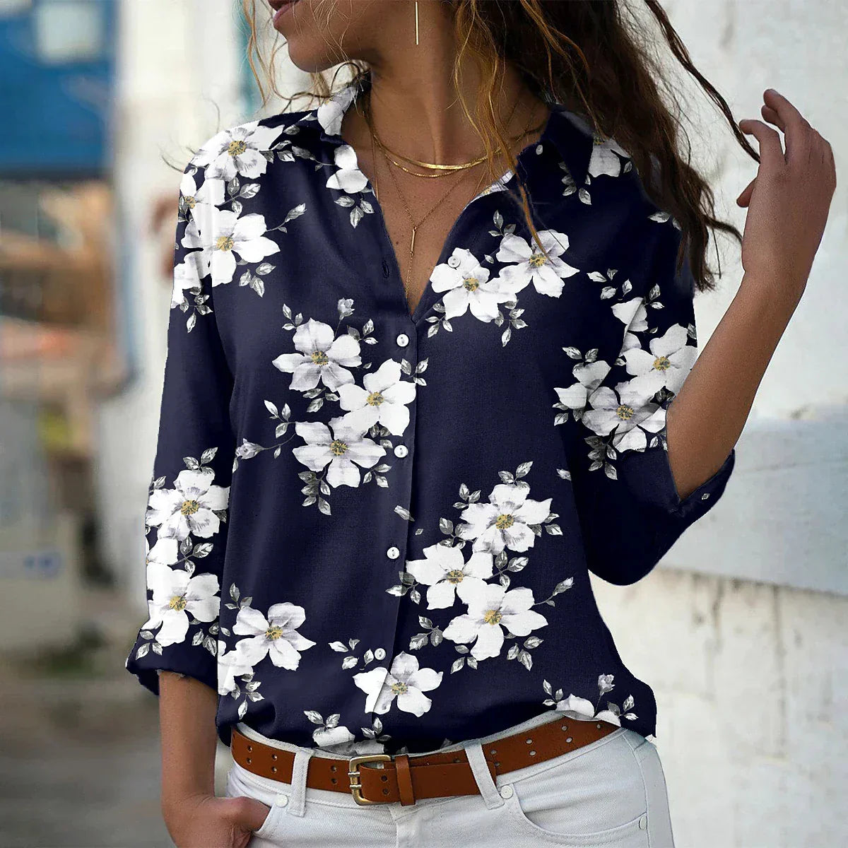 Van Delft Mode® |MODIEUS BEDRUKTE BLOUSE
