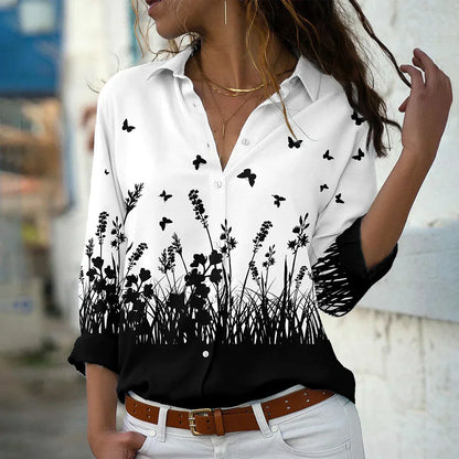 Van Delft Mode® |MODIEUS BEDRUKTE BLOUSE