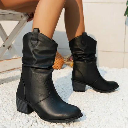 Van Delft Mode® | Klassieke Mid-Calf Western Boots