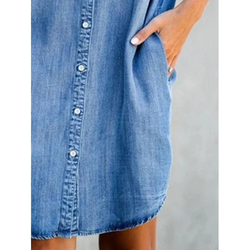 Van Delft Mode® | Comfortabele tijdloze denim jurk