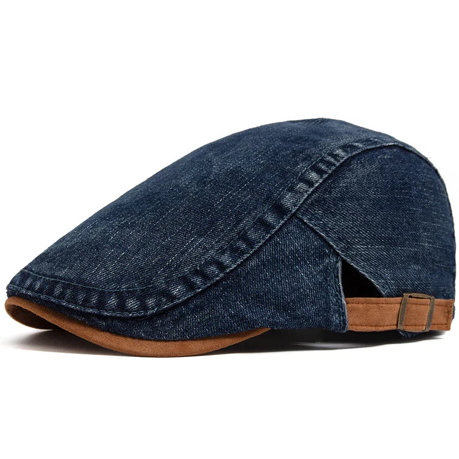 Van Delft Mode® Premium Denim Flat Cap – Tijdloze Stijl & Dagelijks Comfort (1+1 Speciale Actie)