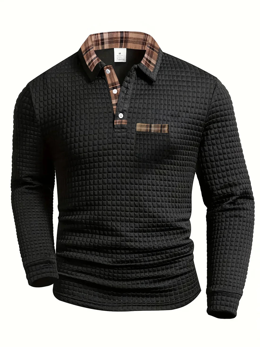 Van Delft Mode® | Comfortabele heren polo met lange mouw
