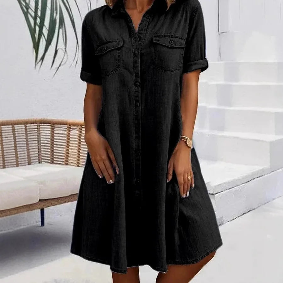Van Delft Mode® | Elegante denim jurk
