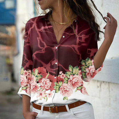 Van Delft Mode® |MODIEUS BEDRUKTE BLOUSE