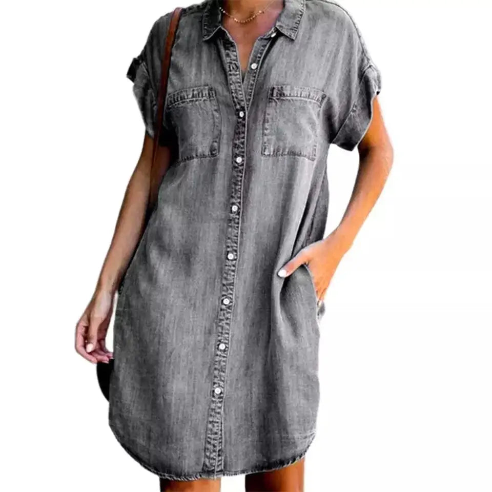 Van Delft Mode® | Comfortabele tijdloze denim jurk
