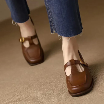 Van Delft Mode®| Elegante T-Strap Schoenen
