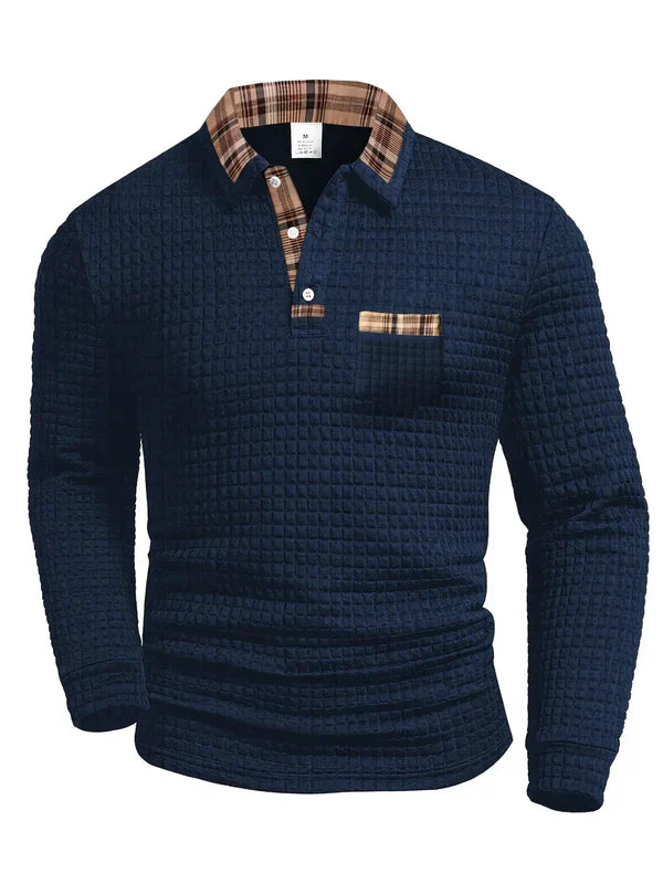Van Delft Mode® | Comfortabele heren polo met lange mouw