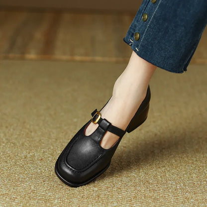 Van Delft Mode®| Elegante T-Strap Schoenen