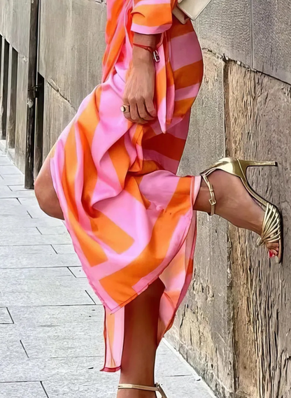 Van Delft Mode® | Jurk met Wikkelprint