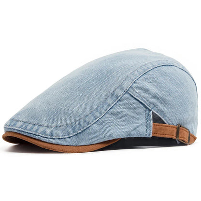 Van Delft Mode® Premium Denim Flat Cap – Tijdloze Stijl & Dagelijks Comfort (1+1 Speciale Actie)