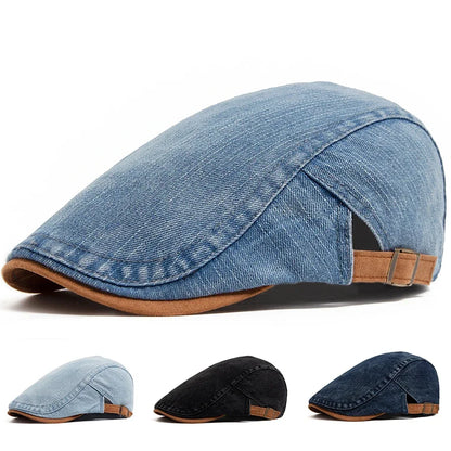 Van Delft Mode® Premium Denim Flat Cap – Tijdloze Stijl & Dagelijks Comfort (1+1 Speciale Actie)