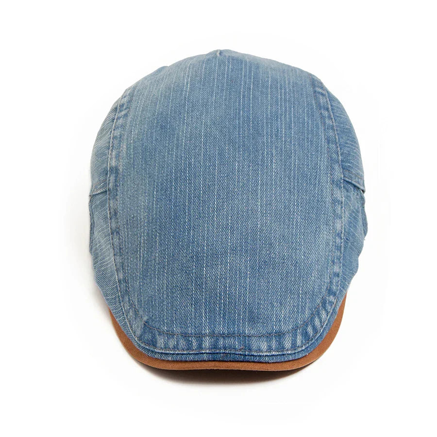 Van Delft Mode® Premium Denim Flat Cap – Tijdloze Stijl & Dagelijks Comfort (1+1 Speciale Actie)