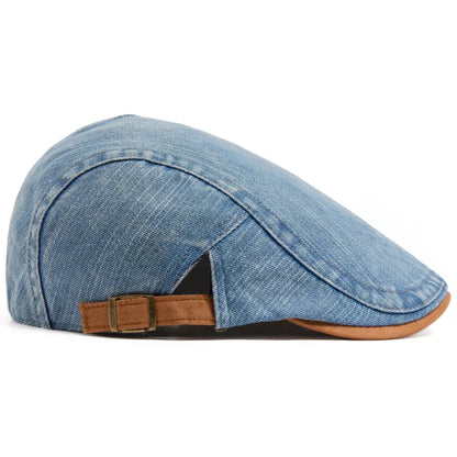Van Delft Mode® Premium Denim Flat Cap – Tijdloze Stijl & Dagelijks Comfort (1+1 Speciale Actie)