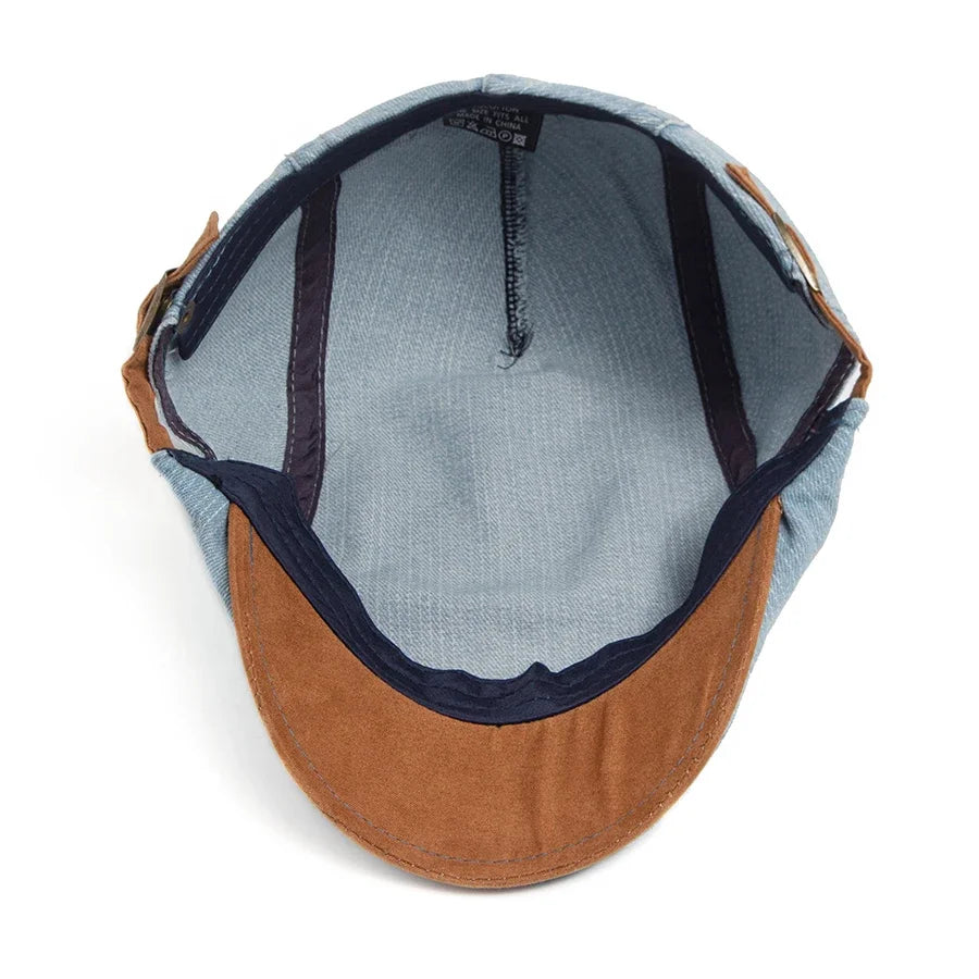 Van Delft Mode® Premium Denim Flat Cap – Tijdloze Stijl & Dagelijks Comfort (1+1 Speciale Actie)