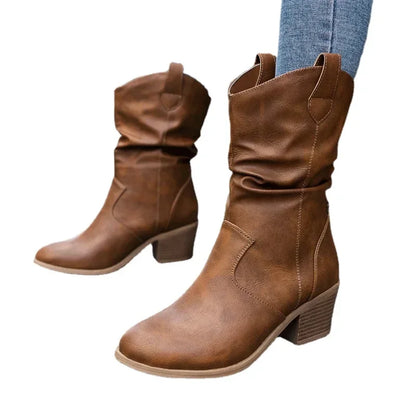 Van Delft Mode® | Klassieke Mid-Calf Western Boots
