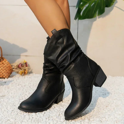 Van Delft Mode® | Klassieke Mid-Calf Western Boots