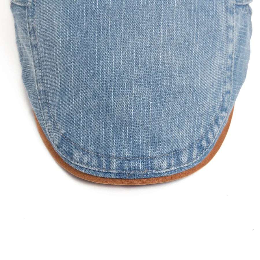 Van Delft Mode® Premium Denim Flat Cap – Tijdloze Stijl & Dagelijks Comfort (1+1 Speciale Actie)