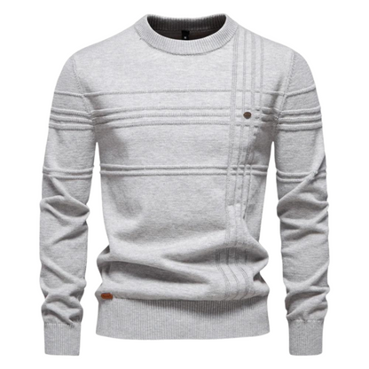 Van Delft Mode® | Katoenen Herentrui Met Streepdesign