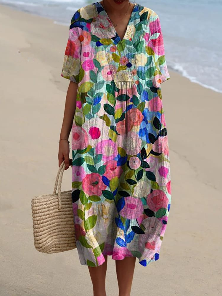 Van Delft Mode® | Zomerse bloemenprint jurk