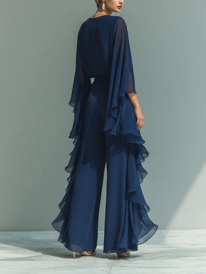 Van Delft Mode® | Elegante chiffonjurk met ruches
