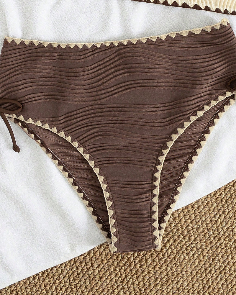 Halter Neck Contrast Kleur Bikini Twee-Delige Set