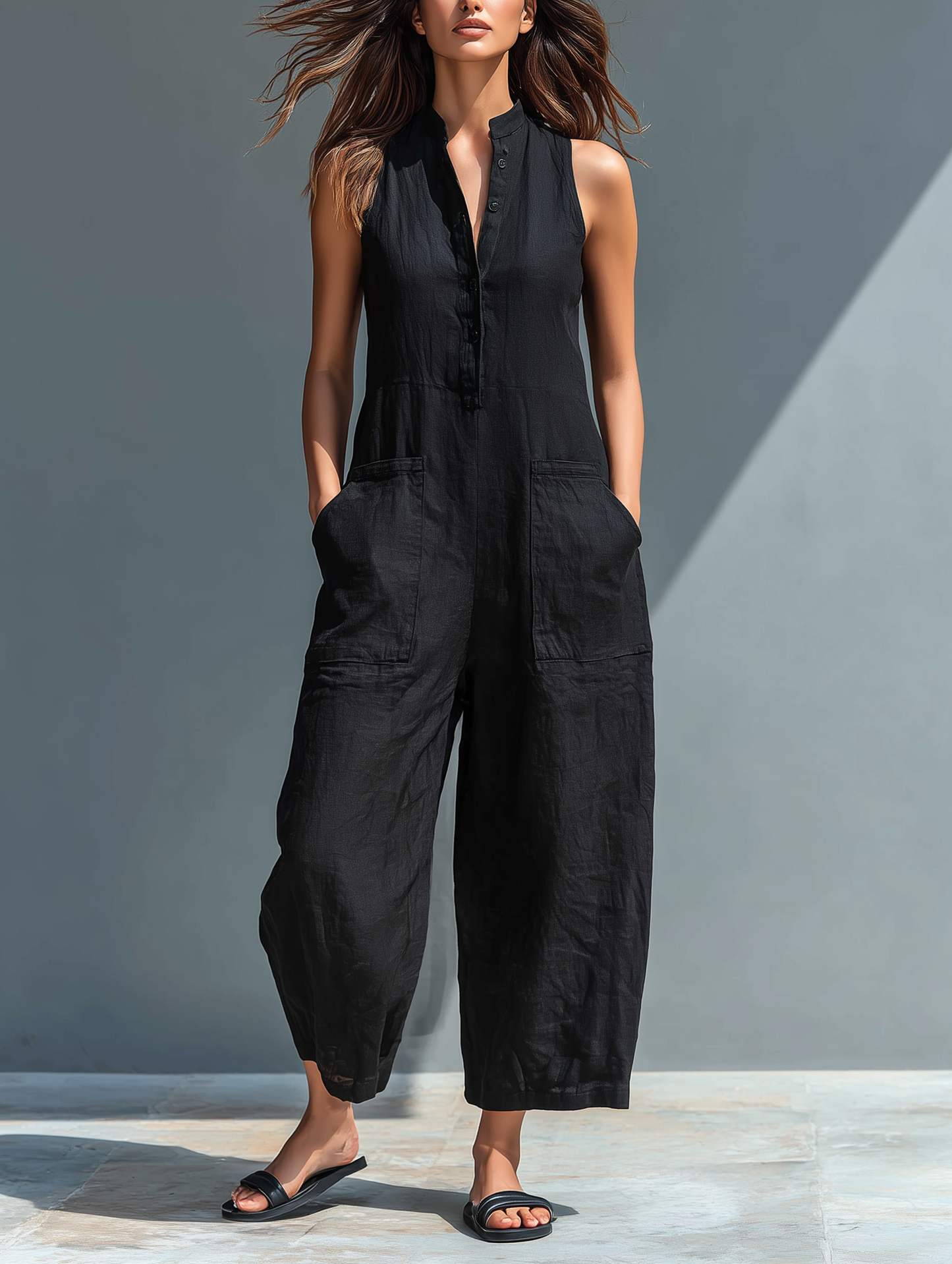 Mouwloze Linnen Dungaree