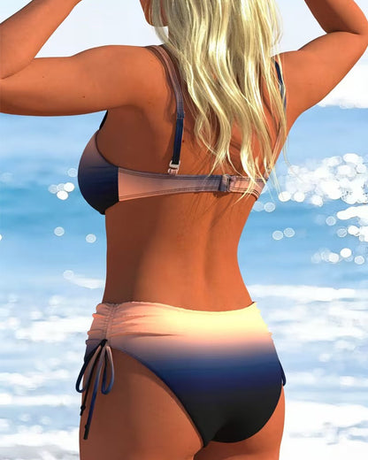 Gradient Patroon Trekkoord Mode Bikini