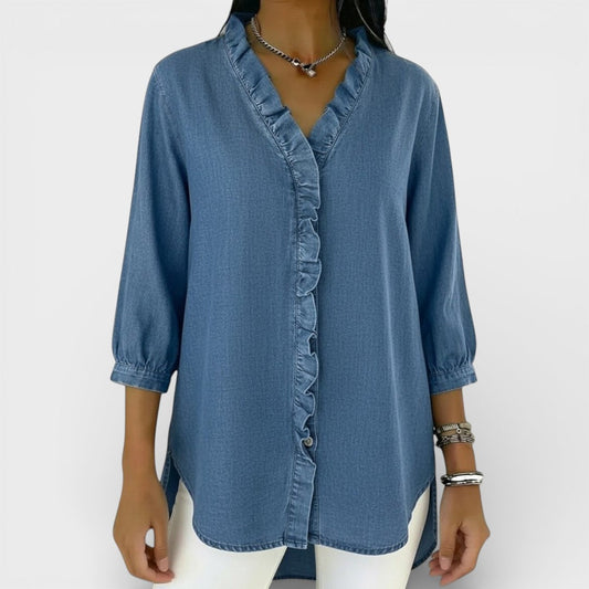 Van Delft Mode® | Elegante blouse met ruches