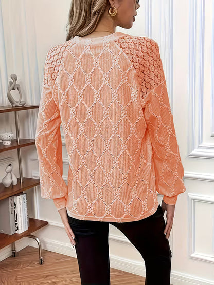 Van Delft Mode® |Blouse met patroon en lange mouwen