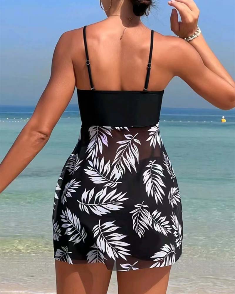 Sexy Gedrukte Mesh Tankini