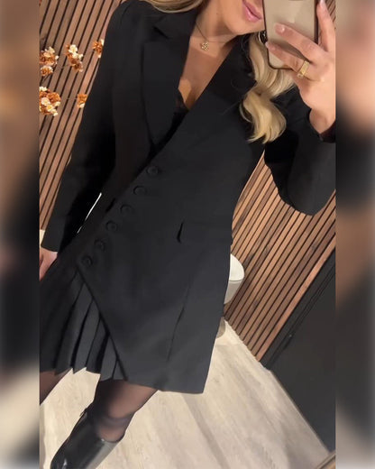 Van Delft Mode® |Jurk met revers en blazerlook