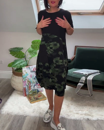 Van Delft Mode® | Patchworkjurk met Ronde Halslijn en Bloemenprint