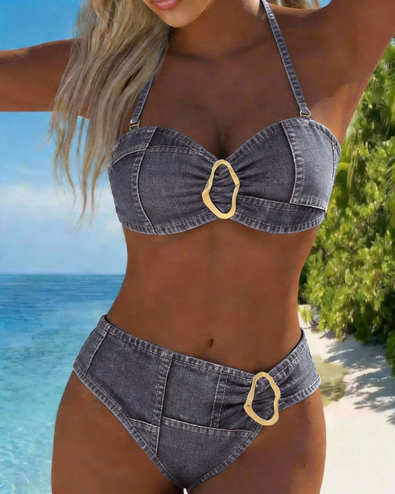 Metaal Gesp Halter Bikini